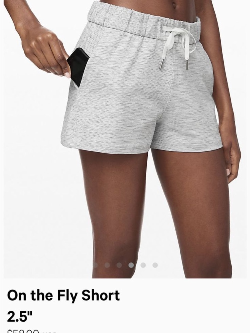 lululemon athletica Women's On the Fly Shorts — Heather Light Gray